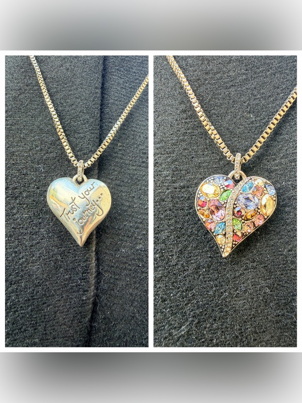 Brighton Trust Your Journey Multicolor Swarovski Crystal Heart Necklace JL3203